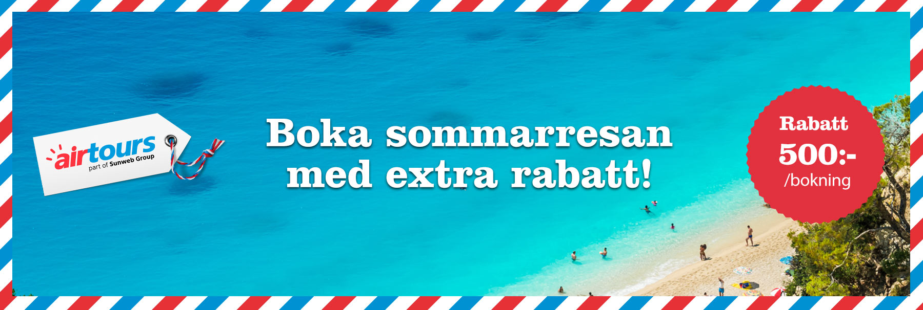 500 kr extra rabatt hos Airtours!
