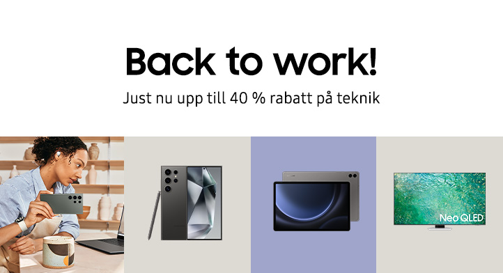 Upp till 40% rabatt på teknik från Samsung!