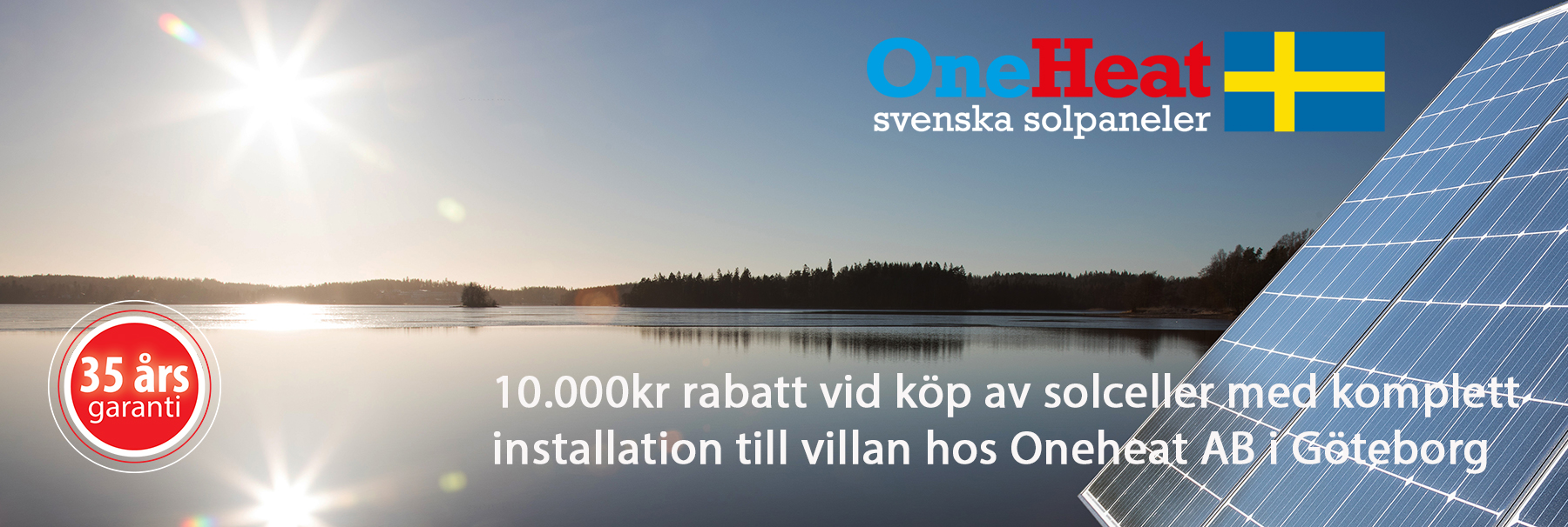 10 000 kronor rabatt på solceller hos Oneheat