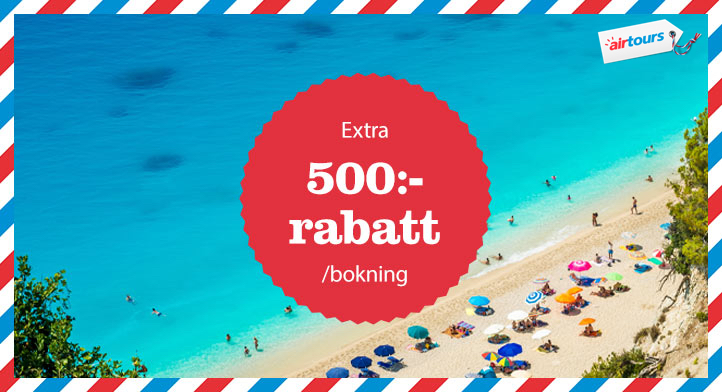 500 kr extra rabatt hos Airtours!