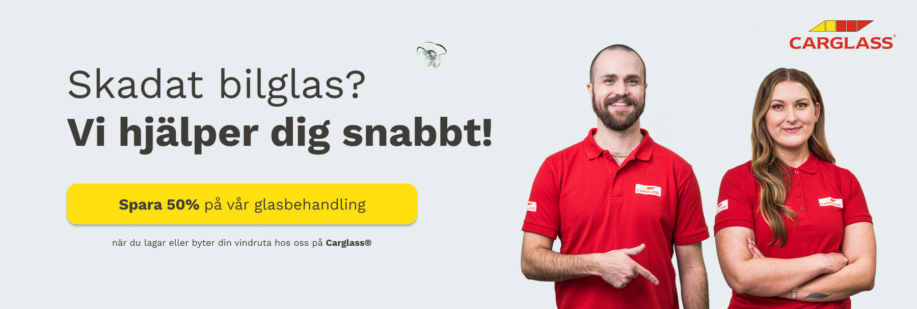 50% rabatt på vattenavvisande glasbehandling